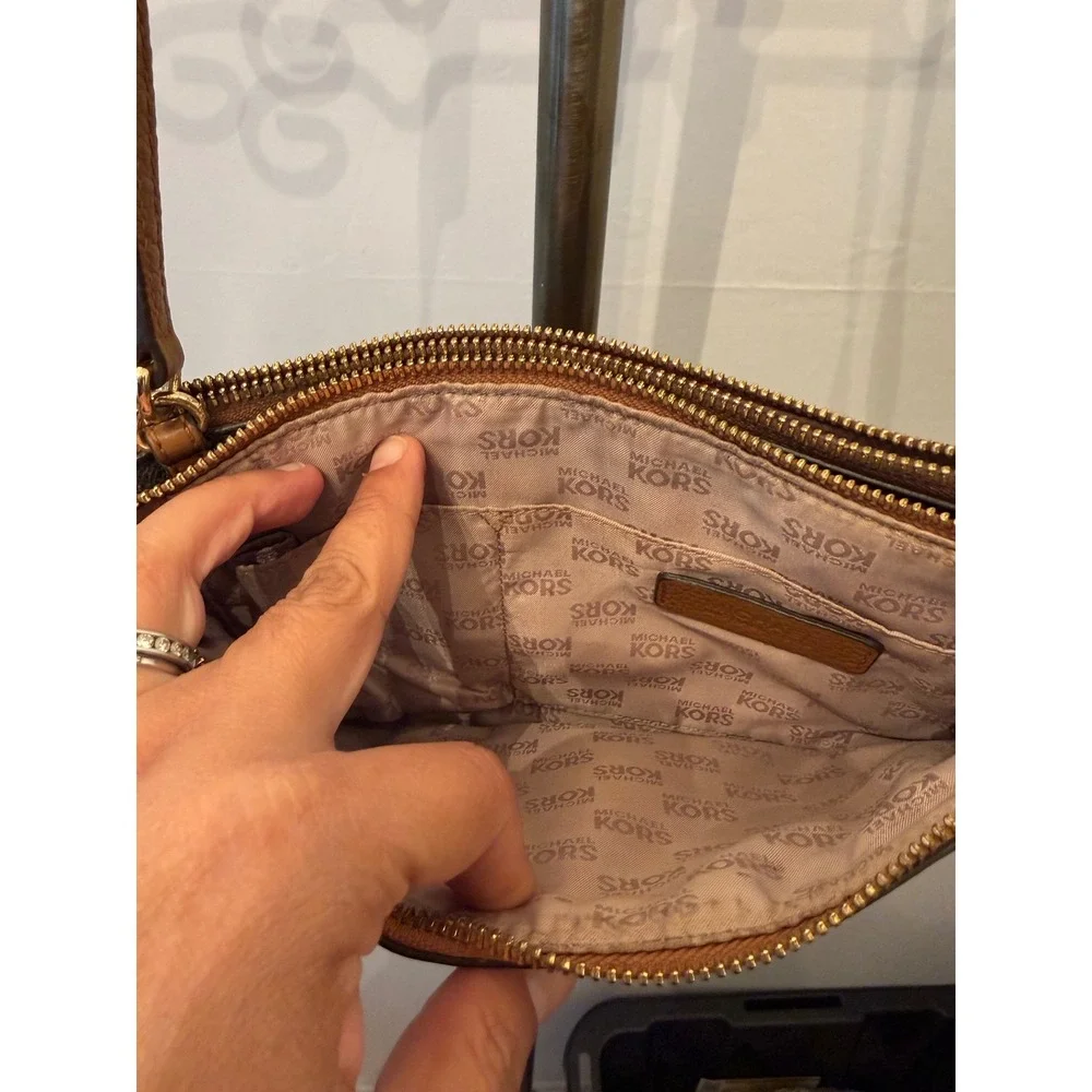 Michael Kors Crossbody Bag Women's Designer Pebbled Leather Brown